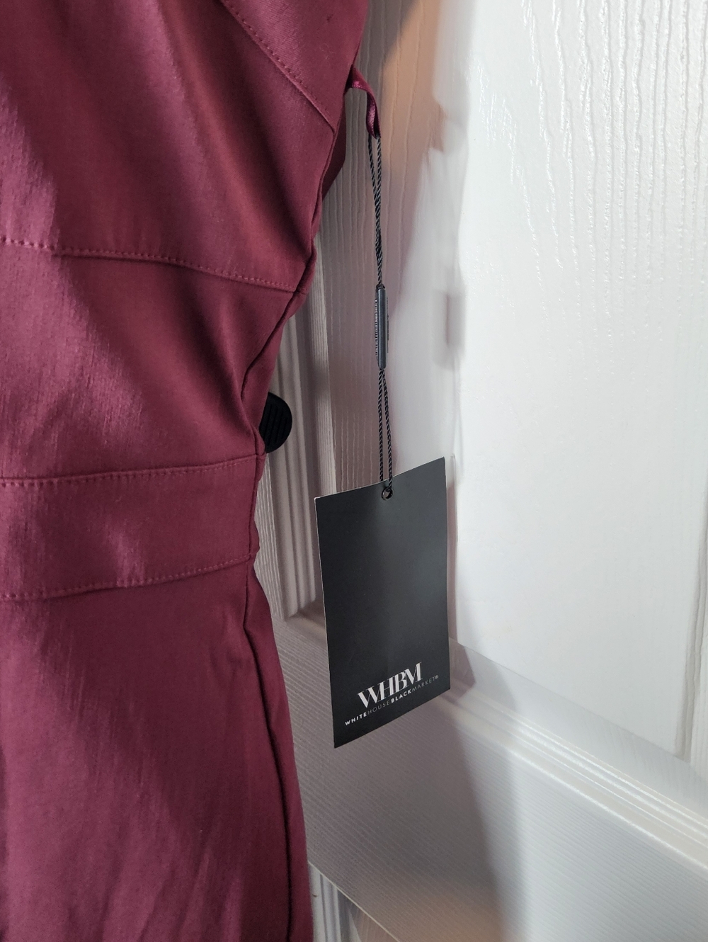 WHBM Sleeveless Front Button Sheath Dress Windsor Wine Size 12 NWT - Picture 5 of 14